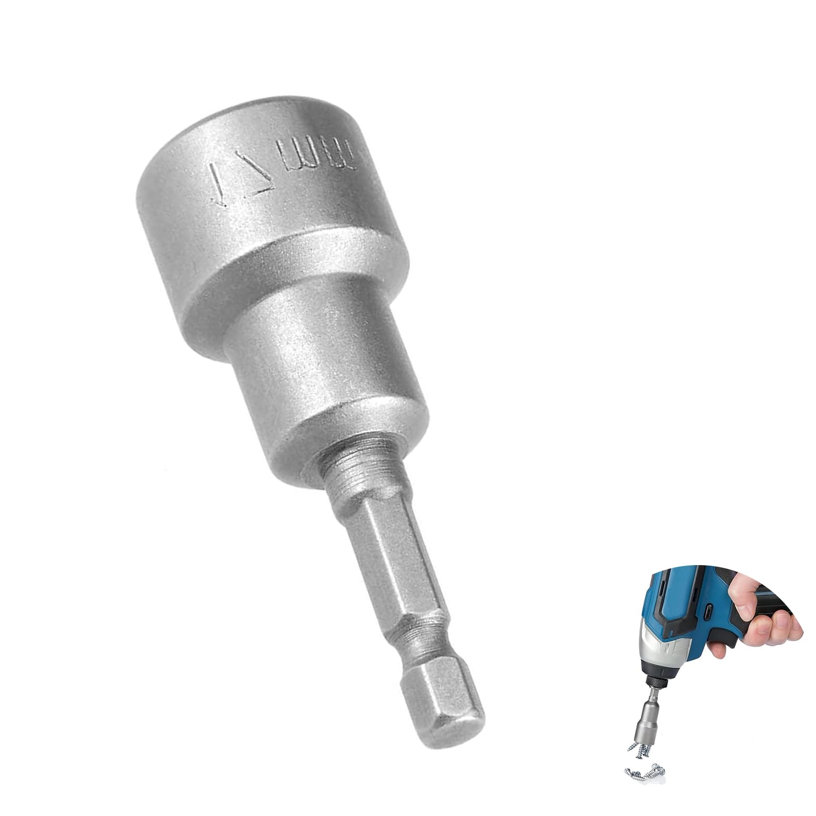 Inserto per chiave a bussola magnetica da 17 mm, inserti esagonali da 1/4 pollici per trapani, funzionamento con una sola mano, magneti esagonali per fai da te e applicazioni efficienti