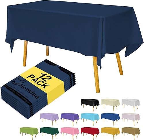 Miniatura 83 de Mantel desechable de alta calidad, paquete de 12, manteles de 54 x 108 pulgadas para fiestas, manteles decorativos para mesas rectangulares, mantel