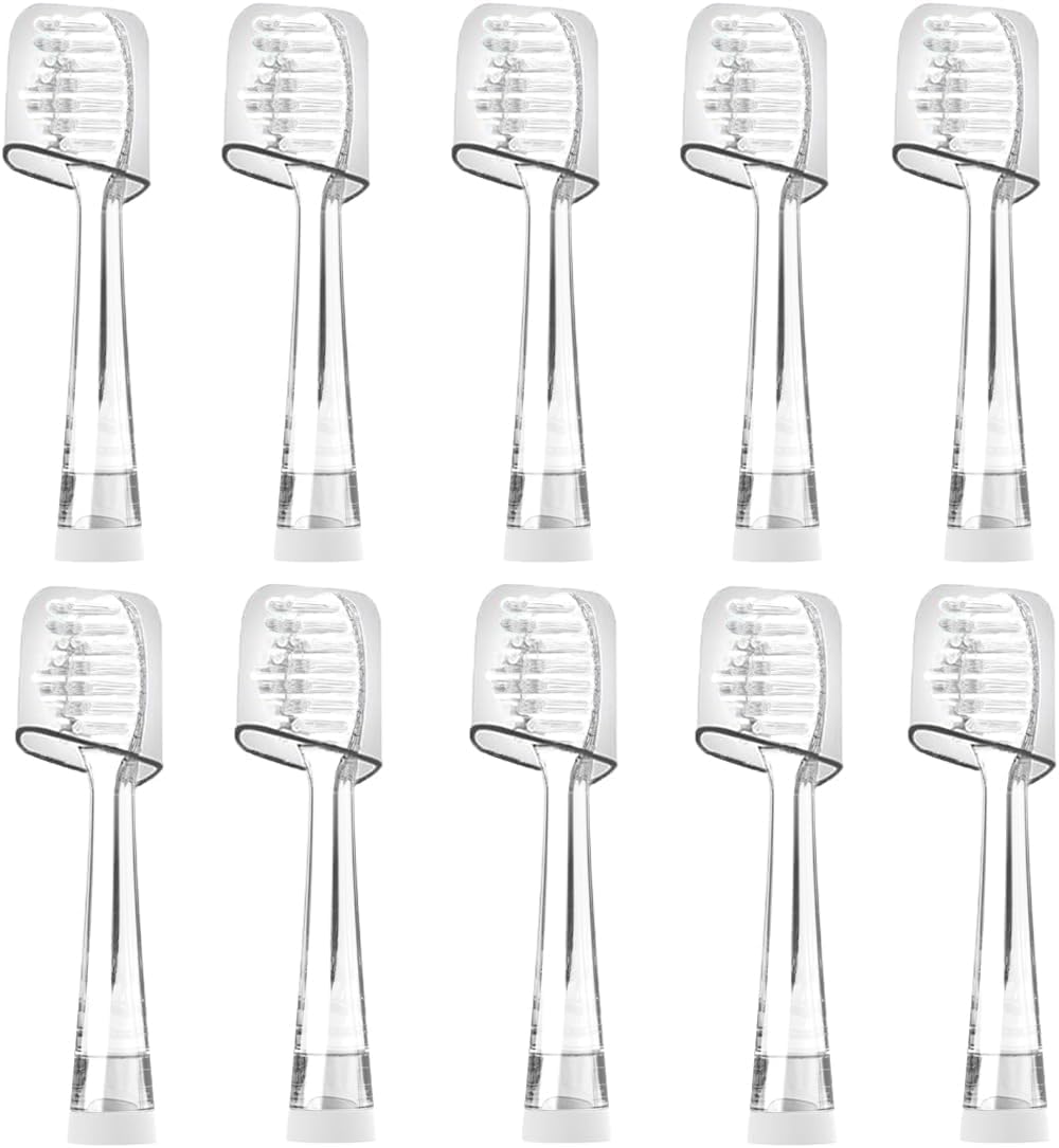 Photo 1 of Softniillk Replacement Heads for Battery Toothbrushes, 10 Pack (Transparent)
