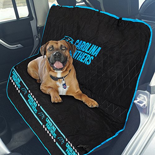 NFL CAR SEAT COVER - CAROLINA PANTHERS Waterproof, Non-slip BEST Football LICENSED PET SEAT cover for DOGS & CATS.