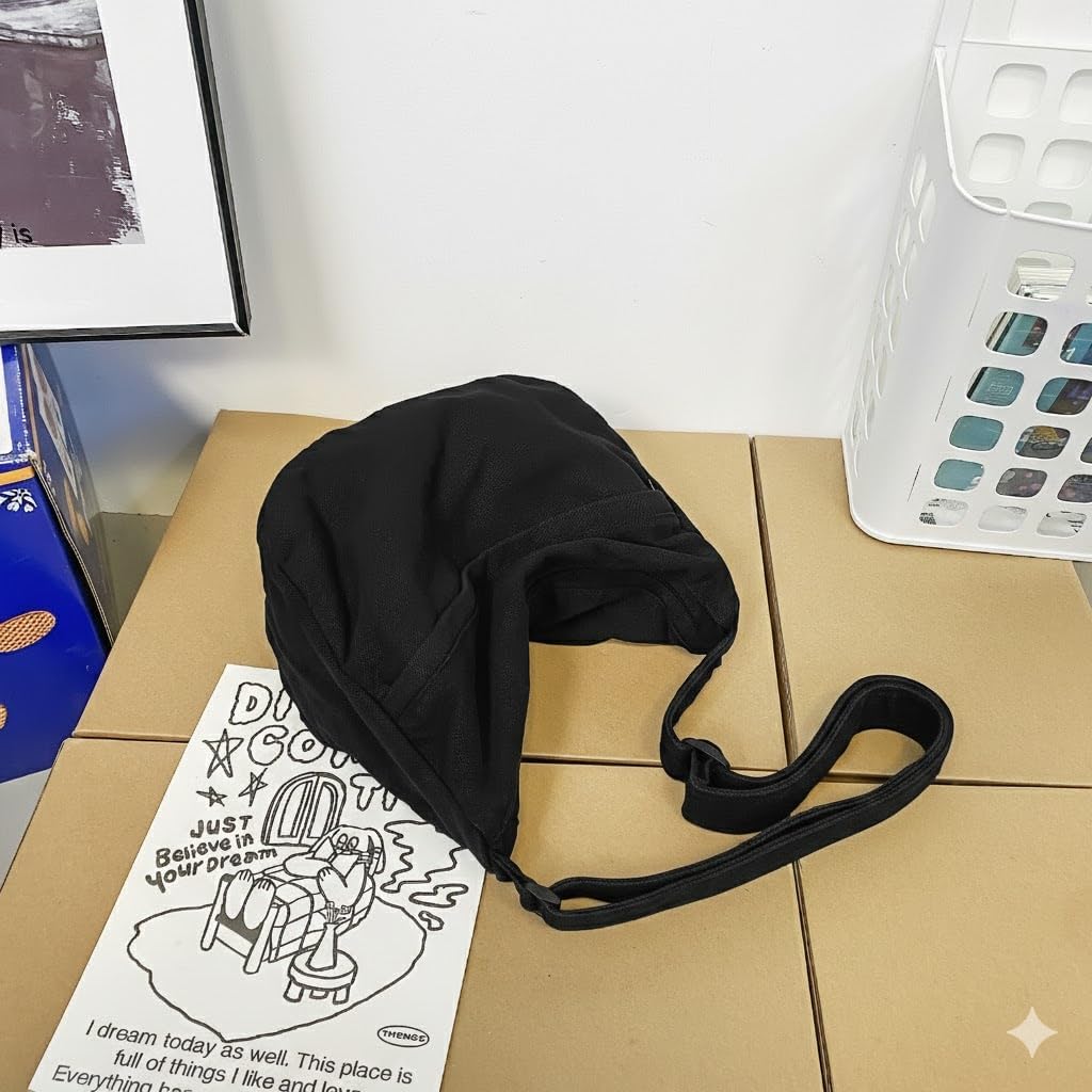 Canvas Casual Messenger Bag Hobo Crossbody Bag Canvas Shouder Tote Handbag for Women and Men - Image 3