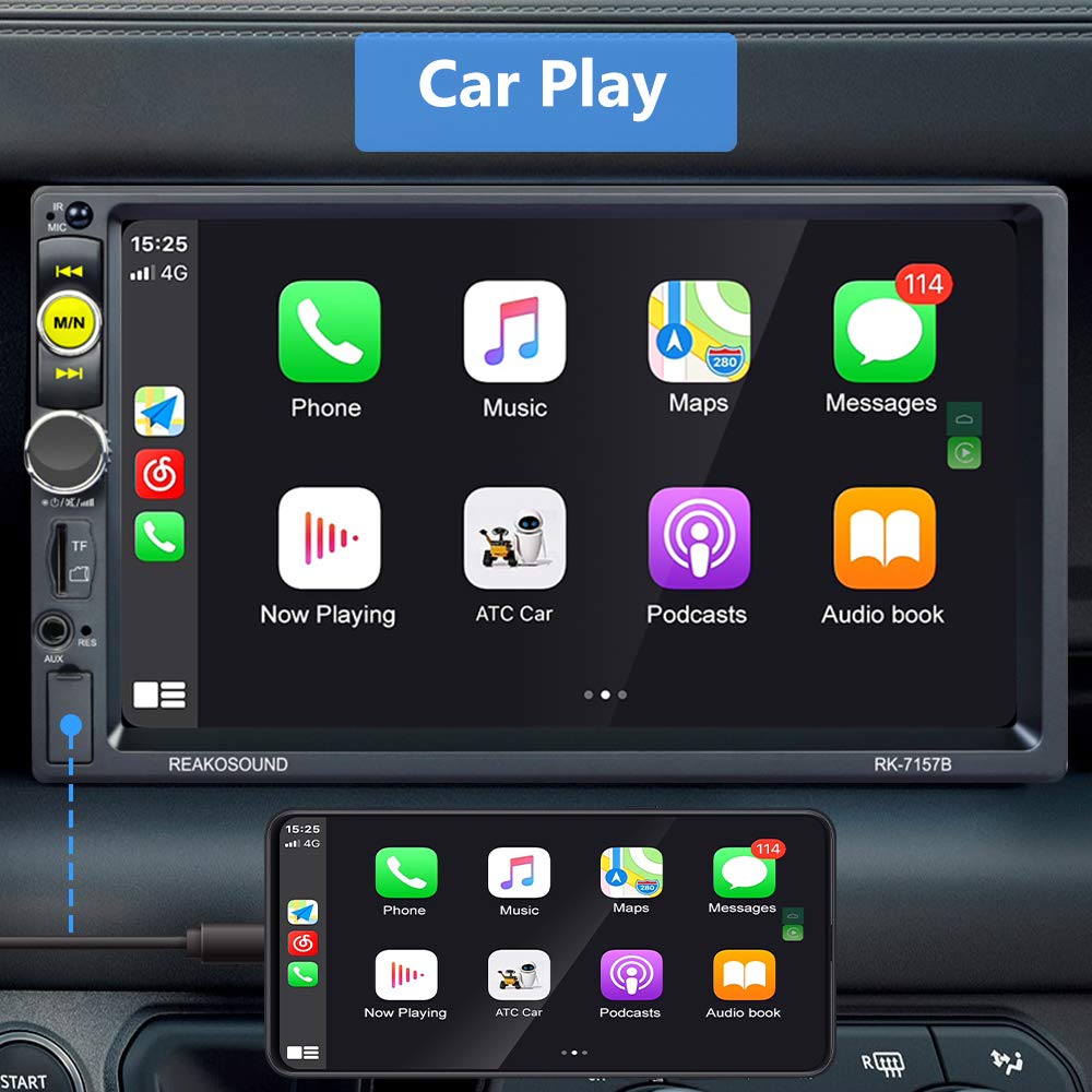 Hikity DAB Autoradio 2 DIN 7 Zoll - Wireless CarPlay & Android Auto Mit Rückfahrkamera