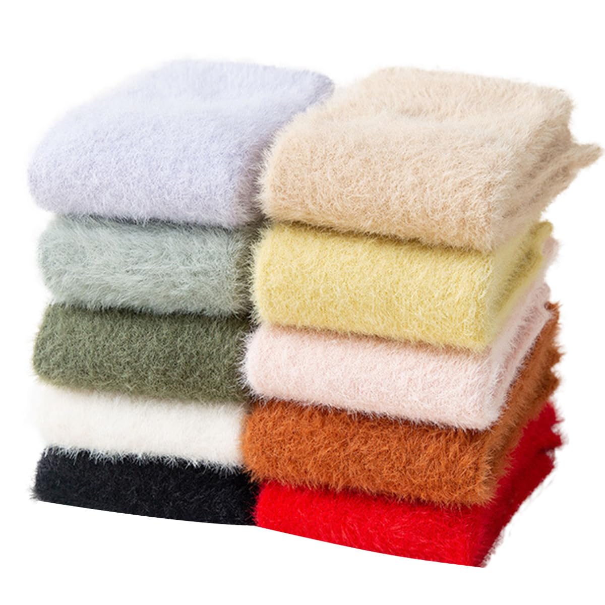 10 Paires Chaussette à Doigts Femme Chaussettes Chaudes en Pilou avec Orteils Séparés, Chaussettes Thermiques Hiver Femme Chaussette Doigt de Pied, Douces, Epaisses et Moelleuses, EU 35-40