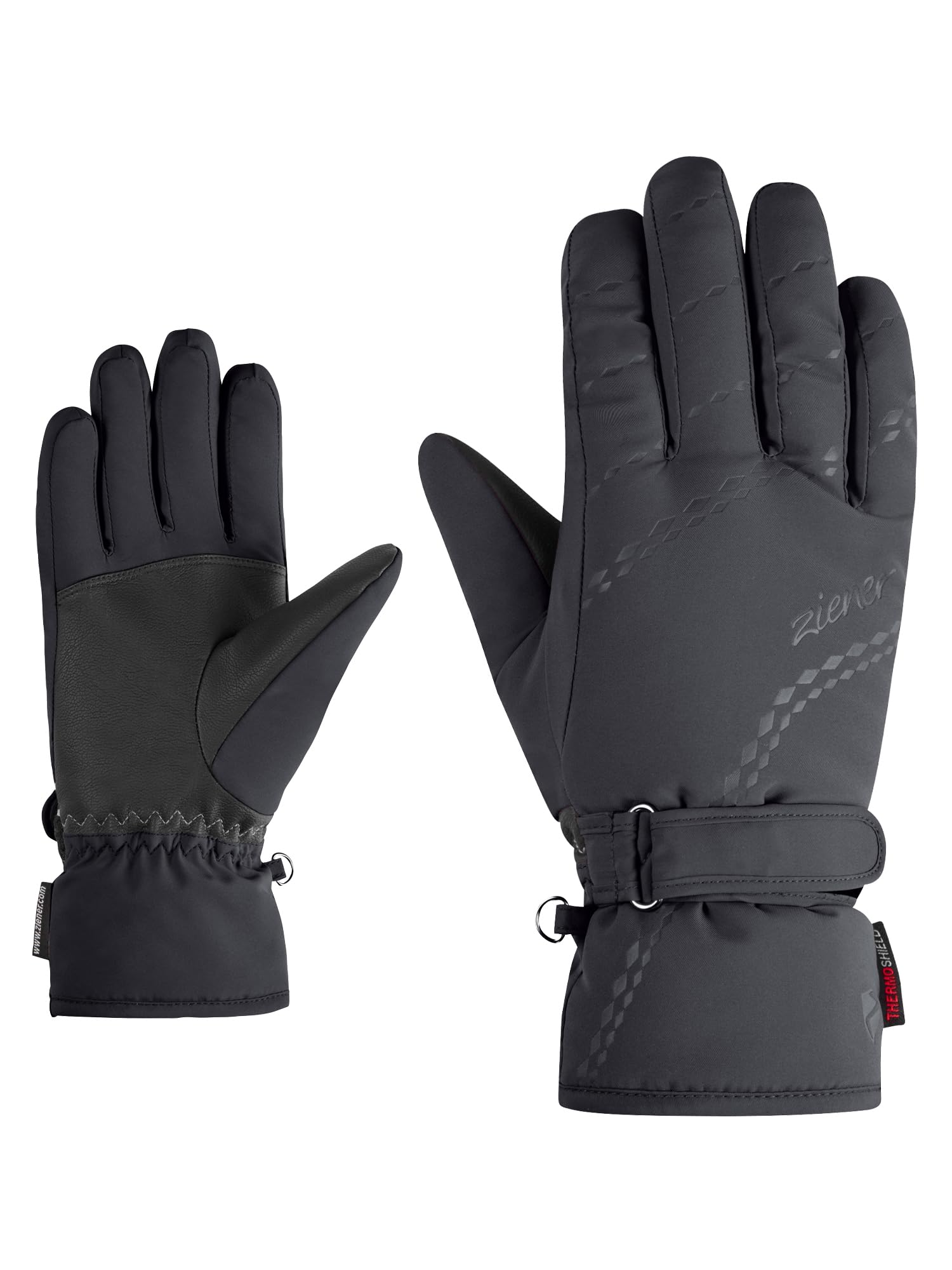Ziener Damen KEVA-Z Ski-Handschuhe/Wintersport | Primaloft, warm, wasserabweisend, Black, 8