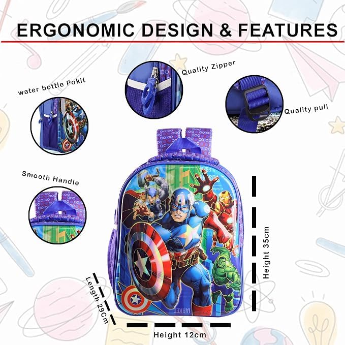 Image of Unicorn School Bag For Girls and boys Cartoon Printed Waterproof Backpack for kids Ideal For Small Kids Bag UKG Nursery 1st Class boys School Bags 3-6 years kid