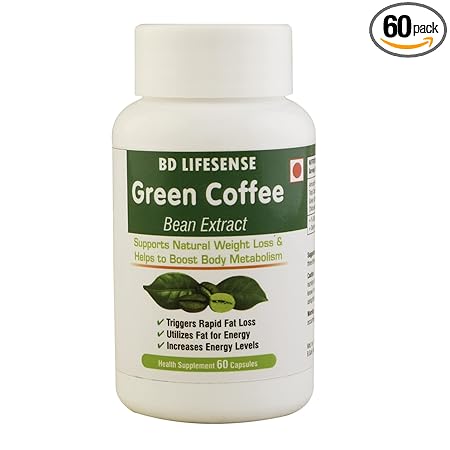 B D LIFESENSE Green Coffee Bean Extract Supports Natural Weight Loss & Helps to Boost Body Metabolism Health Supplements For Men & Women (60 Capsules)