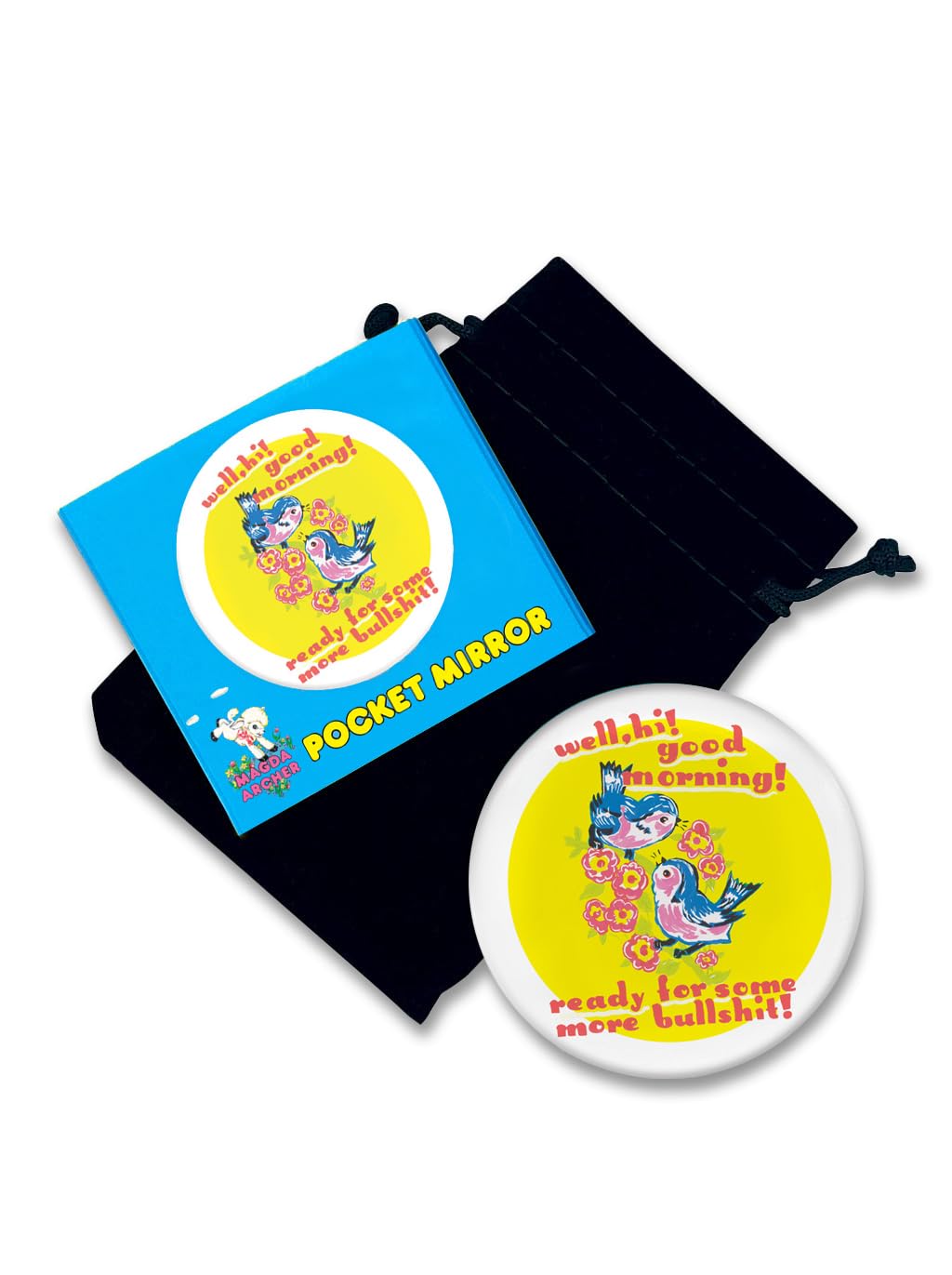 Brainbox Candy - Magda Archer - Funny Pocket Mirror - 'Good Morning' - Present Ideas For Her - Cheeky Gifts For Women Girlfriend Wife Friends - Novelty Compact Mirror