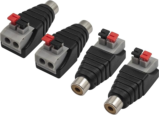 Adaptador de conector RCA hembra a terminal de tornillo, 4 unidades miniatura 2