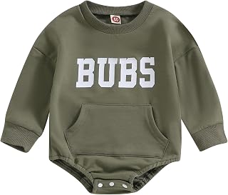 Newborn Baby Boy Outfits Bubble Romper Sweatshirt Long Sleeve Onesie Bodysuit T-Shirt Fall Clothes