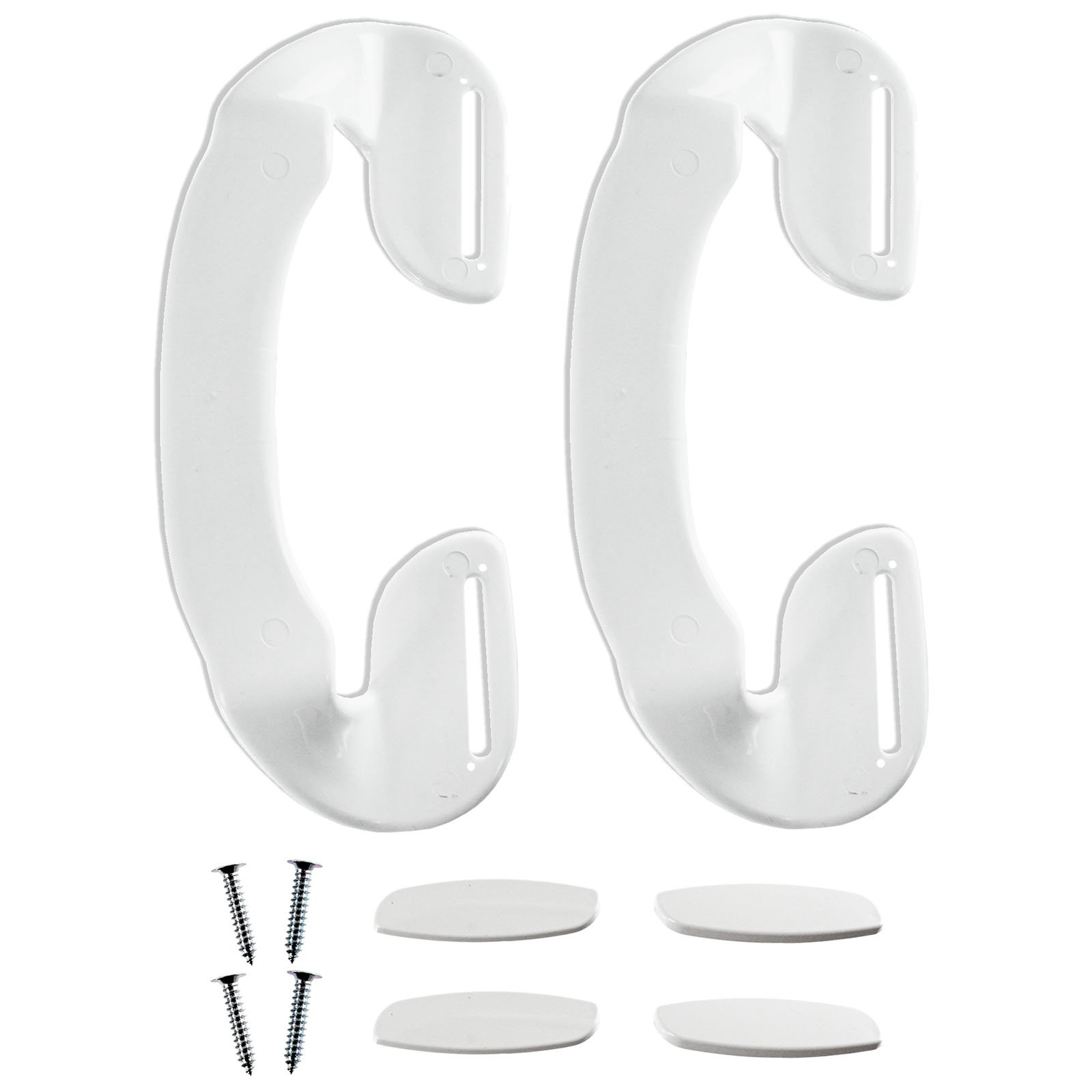 Spares2go White Universal Adjustable Fridge Freezer Ergonomic Door Handle (Pack Of 2 Handles, 190Mm, )