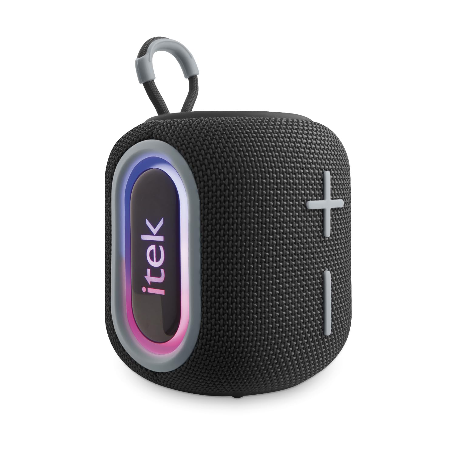 iTek I58084BLK Vibes Wireless Bluetooth Speaker with 7 Multi-coloured LED Light Modes, AUX-In, USB. TWS Capability and Automatic Shut-Off, 5W, Black