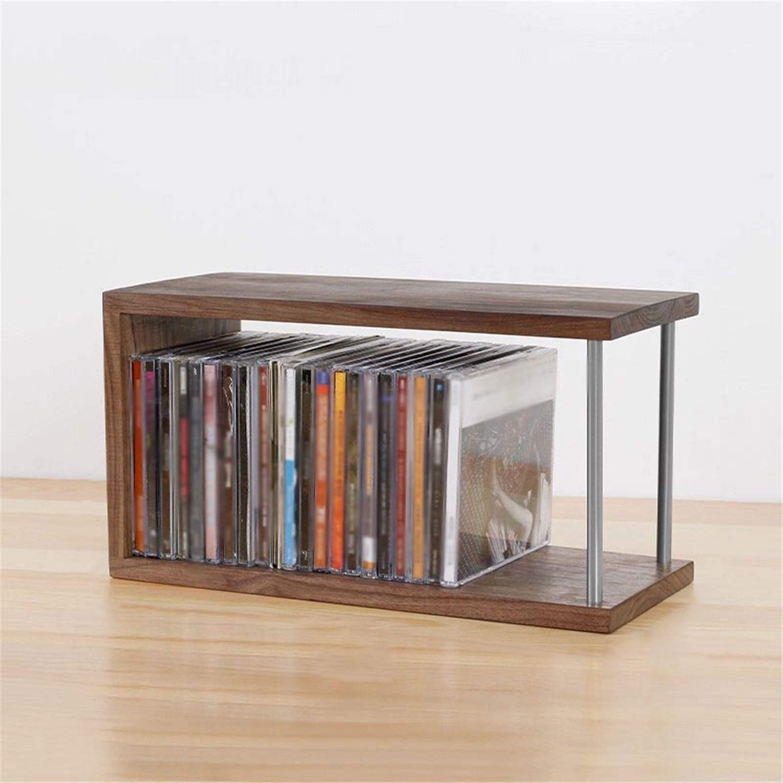 Stockage de CD Étagère de rangement intérieure en bois for CD, disques vinyles et cassettes audio Enregistrer