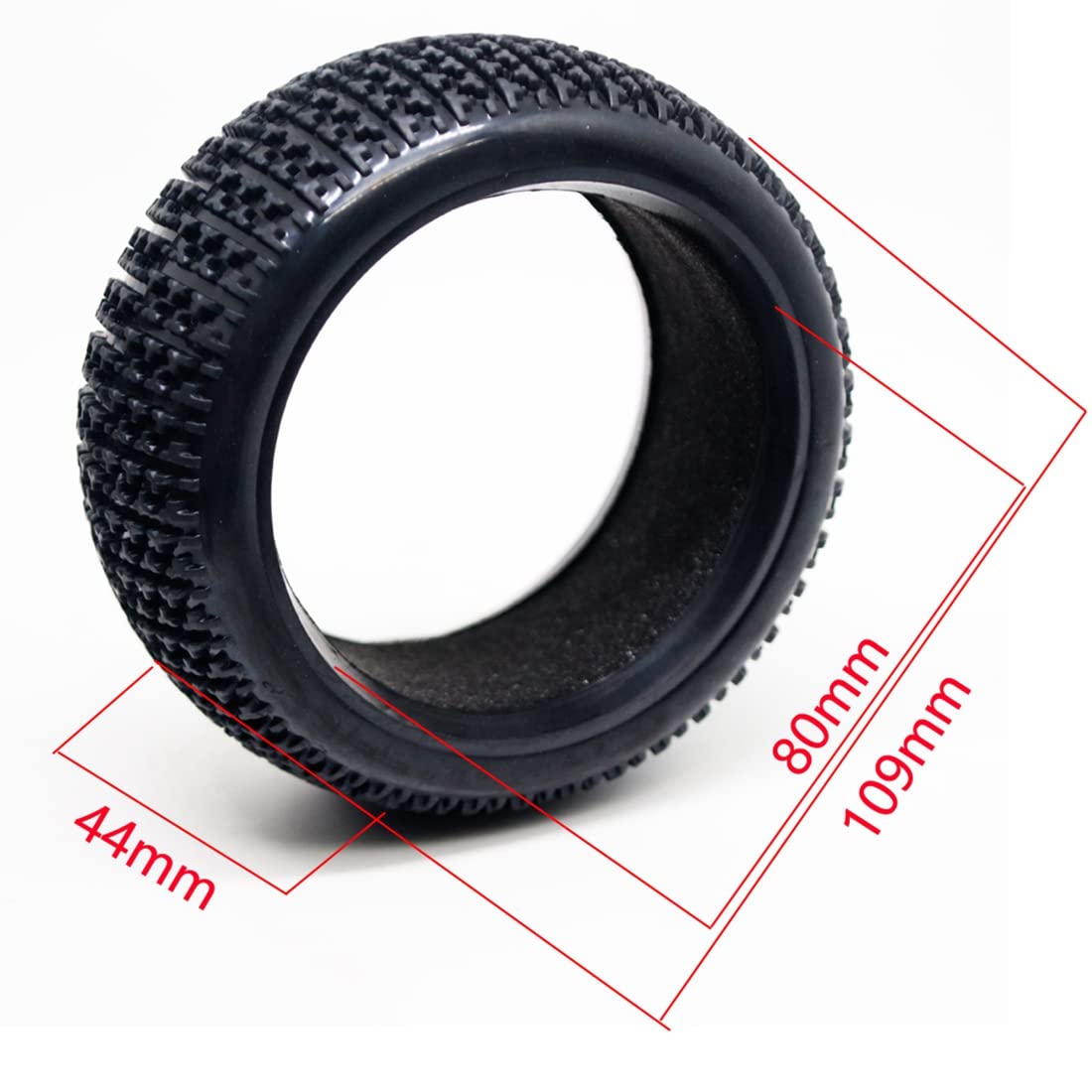 4 PièCes 109Mm 1/8 RC Tout-Terrain Voiture Pneu en Caoutchouc pour MP9 Hobao PièCes de Mise à Niveau