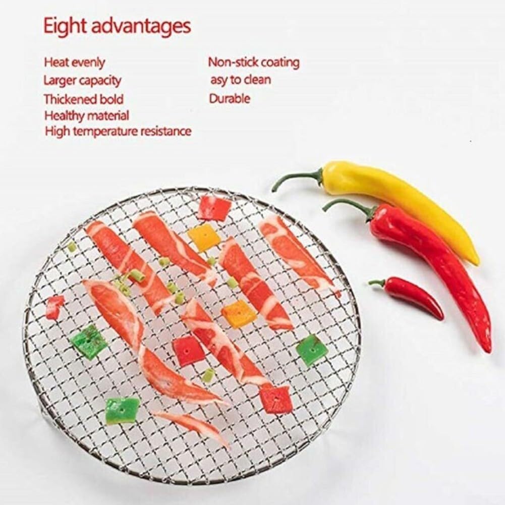 Runder BBQ-Grillrost, Kühl- und Kochrost, 13–50 cm, robuster Edelstahl-Drahtrost mit Füßen for Backen, Kochen, Grillen, passend for Heißluftfritteuse,Suppentopf,runde Kuchenform(42.5cm)