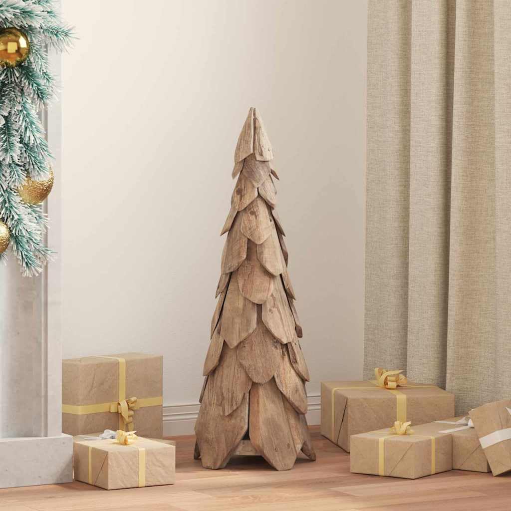 Árbol de Navidad de madera de teca, 80 cm, color marrón