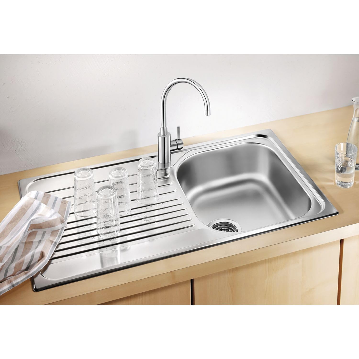 Blanco 514104 | Évier de cuisine en acier inoxydable TIPO 45 S Compact | Couleur/Finition : Acier mat