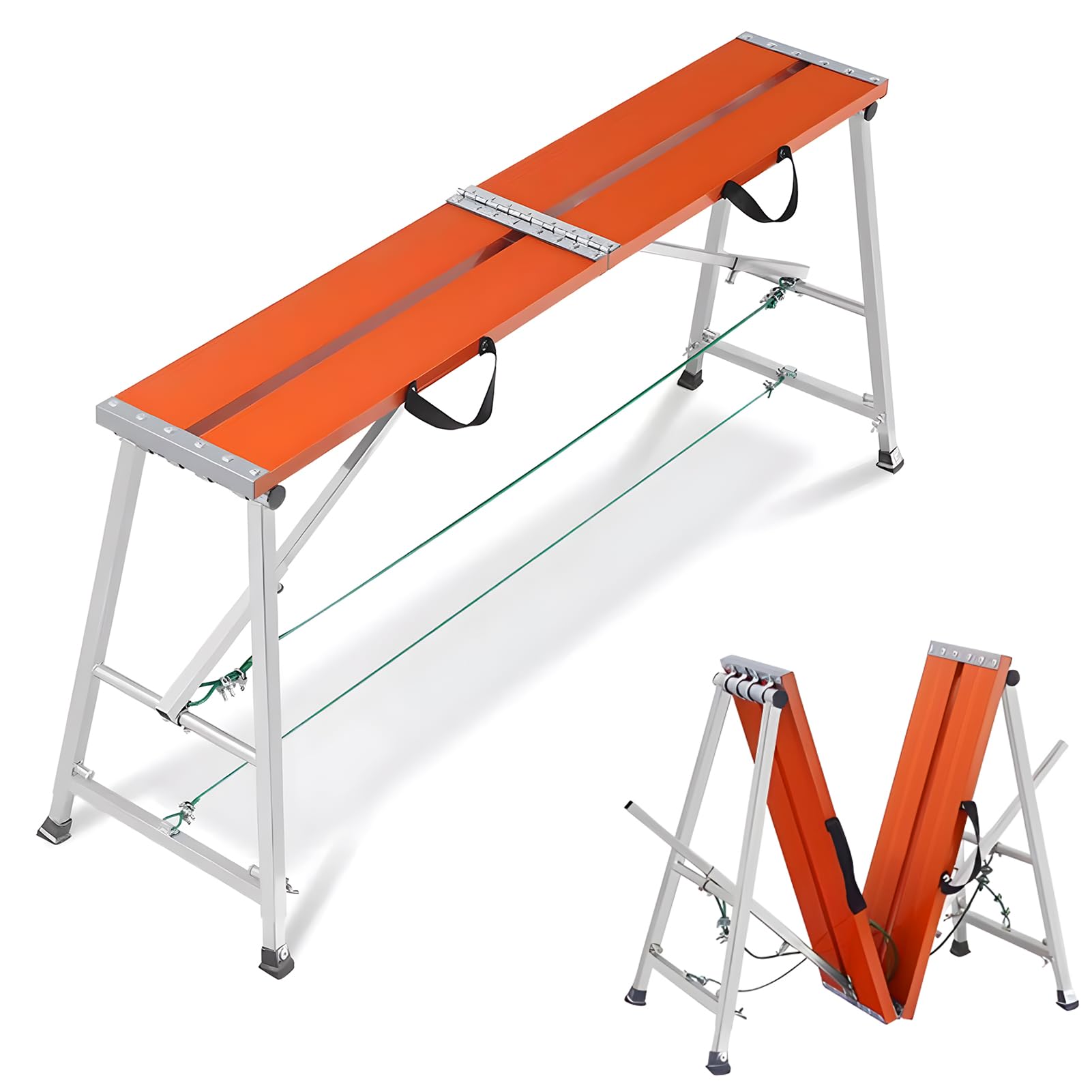 Échafaudage pliable en acier avec plateforme alu de 180 cm pour lavage auto