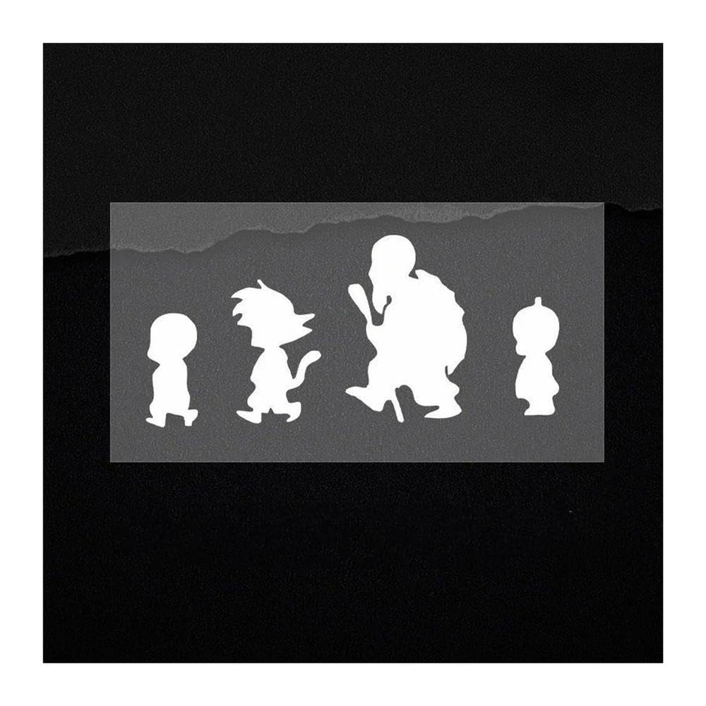 Car Sticker Son Goku Master Roshi Decoration for Windshield Trunk Bumper(White)