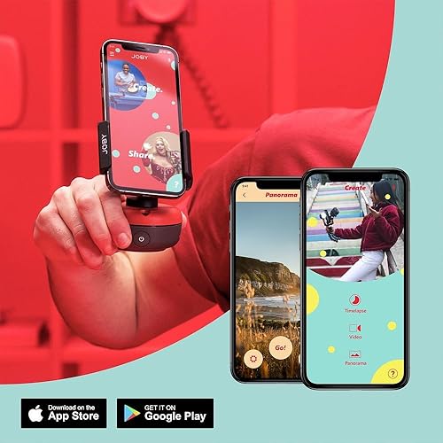 Miniatura 5 de JOBY Cabezal electrónico giratorio Bluetooth, control de movimiento, base motorizada para teléfono móvil, panorámica de video, montaje en trípode,