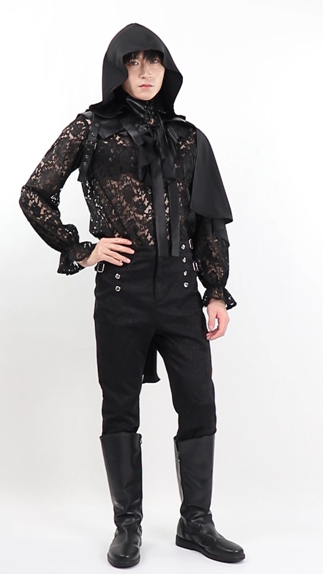 Halloween kostuums heren middeleeuwse sjaal zwart steampunk shrug cape