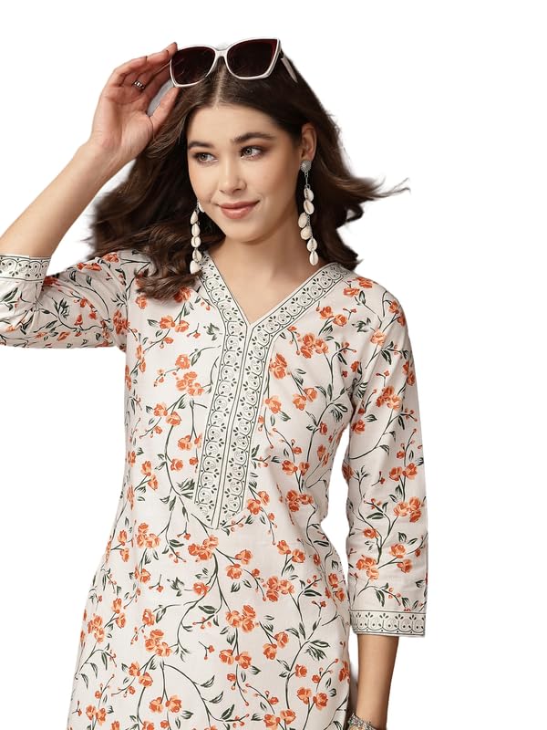 New Cotton Leaf Printed Casual Straight Kurta for Women | Women Formal Kurti-image-7