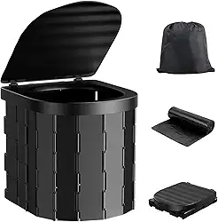 Vaso Sanitário Portátil para Acampamento, Vaso Sanitário Portátil para Adultos, Vaso Sanitário Portátil para Adultos, Sanita Portátil para Acampamento, com 20 Sacos de Limpeza e Bolsas de Arrumação