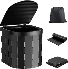 Vaso Sanitário Portátil para Acampamento, Vaso Sanitário Portátil para Adultos, Vaso Sanitário Portátil para Adultos, Sanita Portátil para Acampamento, com 20 Sacos de Limpeza e Bolsas de Arrumação