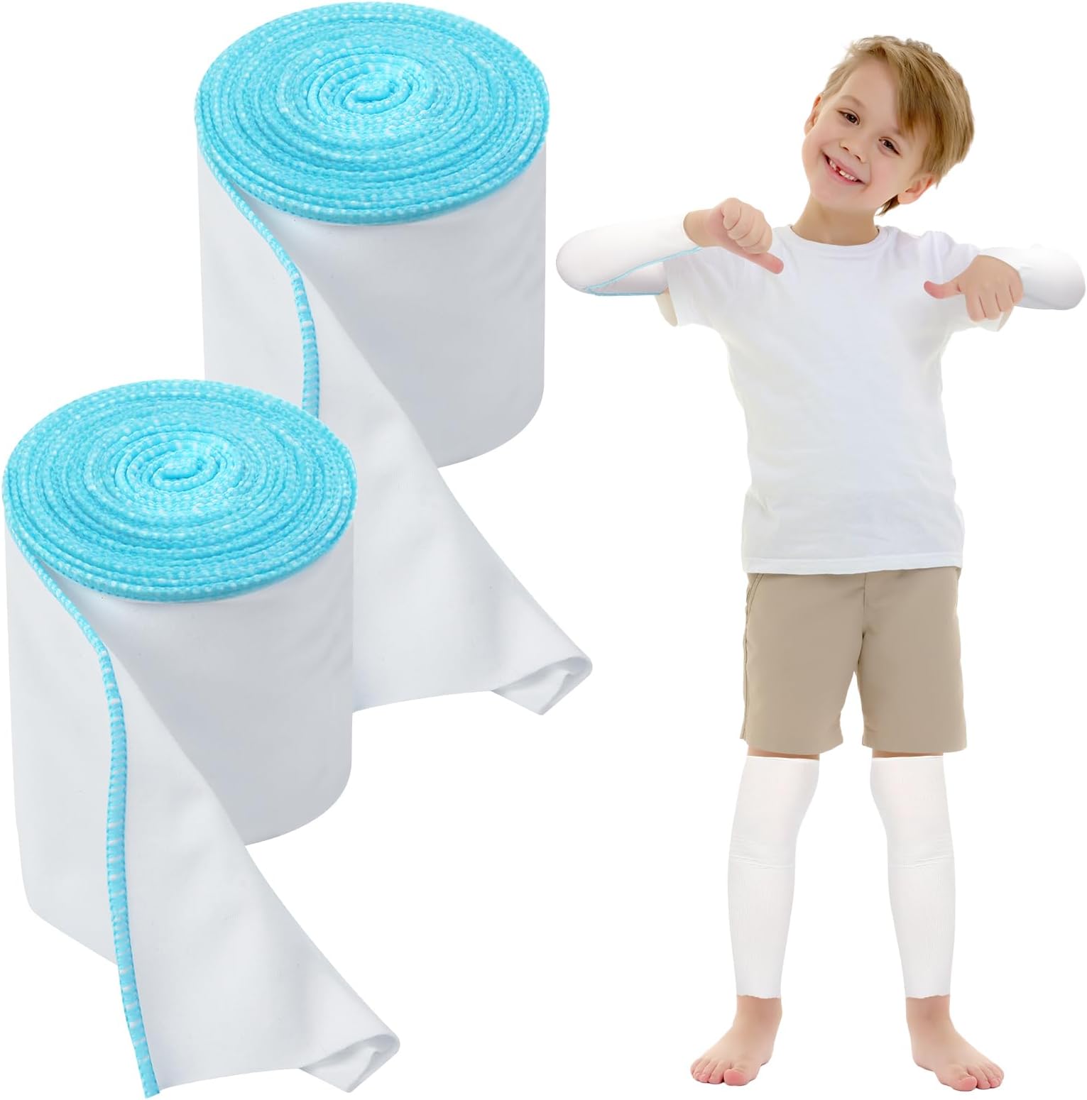 Threlaco 2 Rolls Wet Wraps Bandage for Eczema 3.54'' x 1.97 yd Wet Wrap Therapy for Eczema Treatment for Adults Kids(Blue)