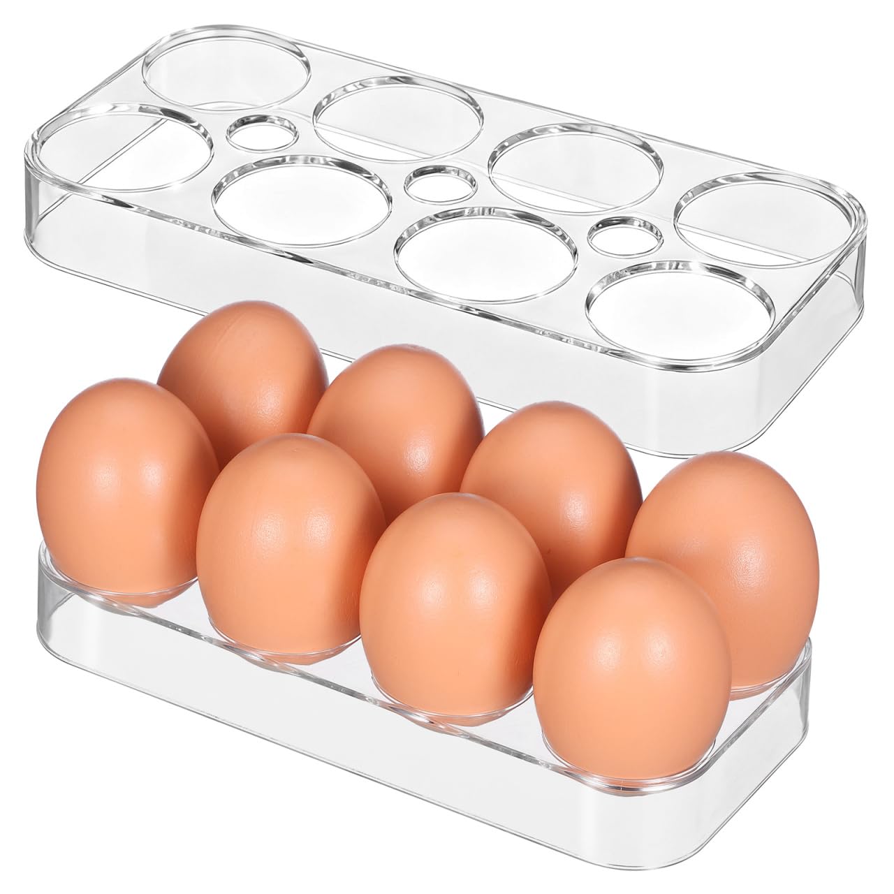 HEMOTON 2 Piezas Hueveras para Frigorifico Porta Soporte Hueveras Nevera de Plastico Soporte Nevera Práctico De Para Refrigerador Bandeja De Para Frigorífico Cajón De Almacenamiento