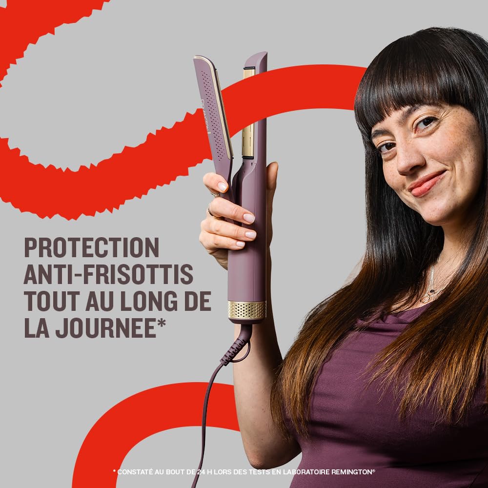 Remington AIRvive Lisseur cheveux [2 en 1: cheveux secs ou humides] Technologie Ionic Air: résultats rapides en douceur (micro-revitalisants anti-frisottis thermoréactifs, écran LED, céramique) AS8930