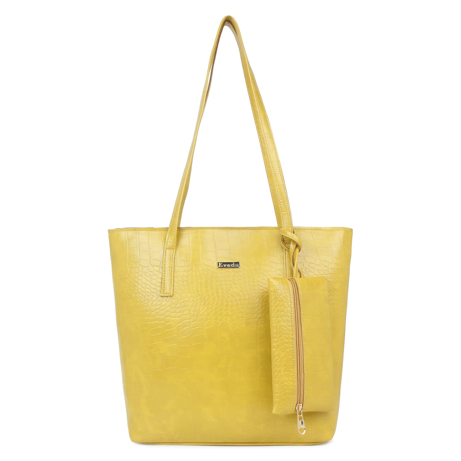 EVEDA Large Tote Bag for Womens with Zip, Stylish Ladies Purse Handbag (Yellow) (B0BL3LNNP1) Amazon Price History, Amazon Price Tracker