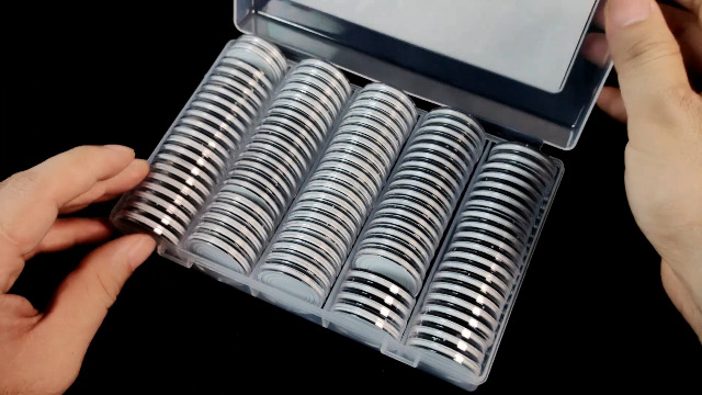 100 Cápsulas De Monedas De 27 Mm Con Organizador – Fundas De Plástico Transparente Para Coleccionistas, Protegen Del Polvo Y Oxidación