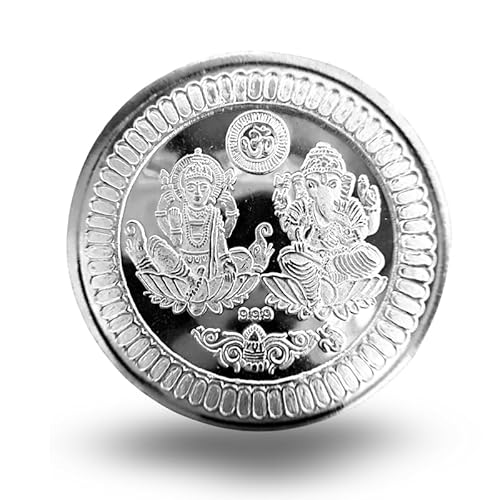 ZILO JEWELS 5 Gram Silver Coin - 999 Fine Silver | Laxmi Ganesh Coin | Ideal Gift for Mother, Sister, Wife, Brother, Father | Perfect for Anniversary Gift, Diwali, Dhanteras