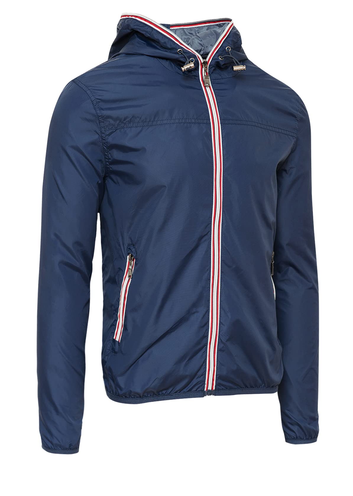 Giubbotto giacca uomo estivo trench giubbino slim fit impermeabile con cappuccio