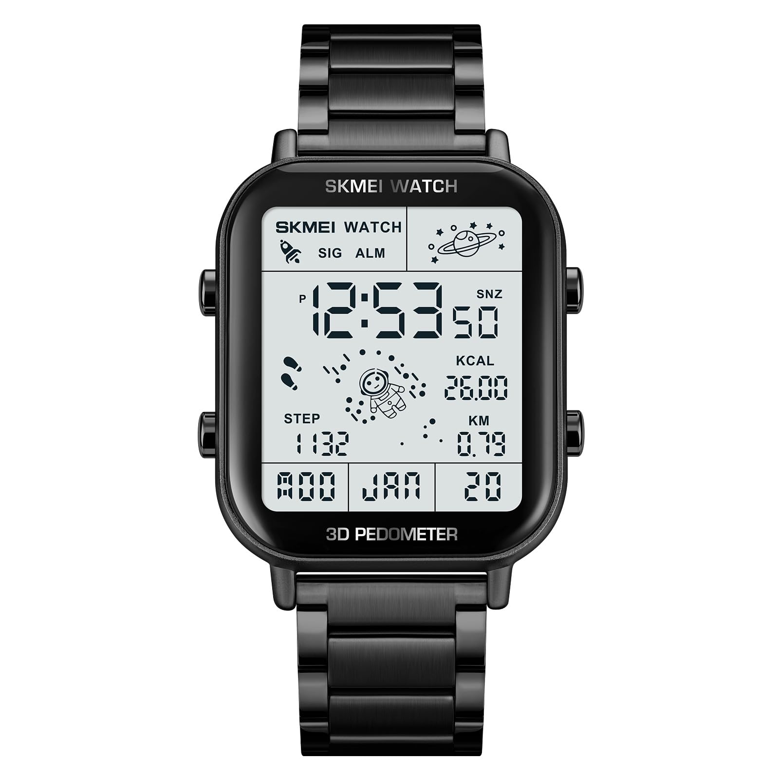 SKMEI Stainless Steel Digital Watch Men,Men Ultra-Thin Digital Sports Watch Led Screen Super Waterproof Watch Men Casual Stopwatch Alarm Clock Countdown Military Watch, Gold Dial, Gold Band (B0C3CCW2TB) Amazon Price History, Amazon Price Tracker