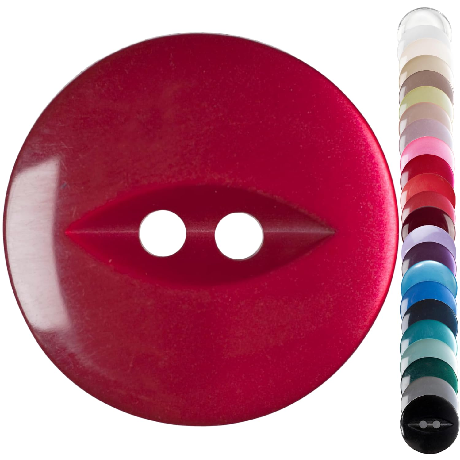 Dark Pink Baby Cardigan Buttons, 11mm Fish Eye, Pack of 10 Matching — image 1