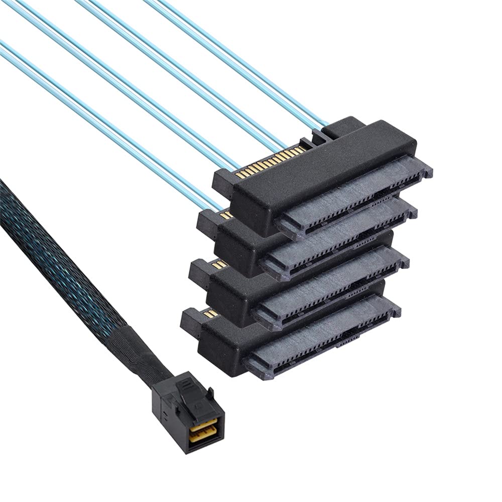 Xiwai Mini host interno de SAS SFF-8643 a 4 cable de incursión del servidor de datos del disco de destino SFF-8482 de SAS 29Pin SFF-8482 6Gbps