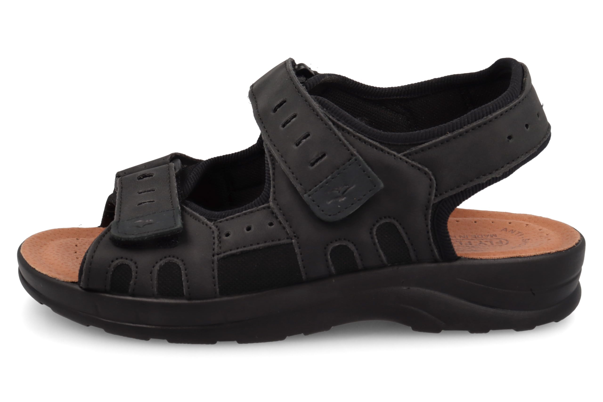 Fly Flot Sandalo Sportivo Uomo In Microfibra Elasticizzata Con Strappo E Cinturino Regolabile, Sottopiede Imbottito In Pelle SandaliUomo