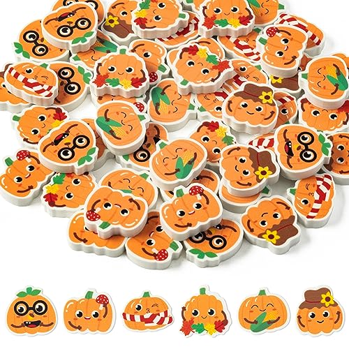 Haooryx Fall Pumpkin Mini Eraser for Kids - 60Pcs Bulk Novelty Autumn...
