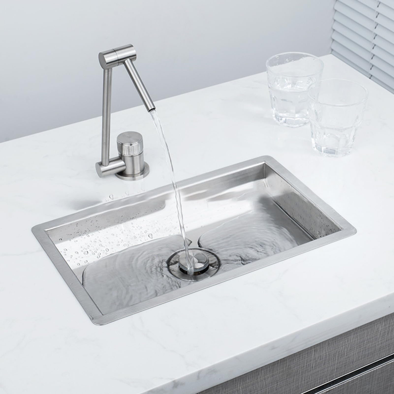 HEEPDD Fregadero de Cocina con Bandeja de Drenaje de Agua Dispensador de Agua Bandeja Recogedor de Goteo Estera Fregadero de Barra Pequeña de Acero Inoxidable Lavabo de Estación de