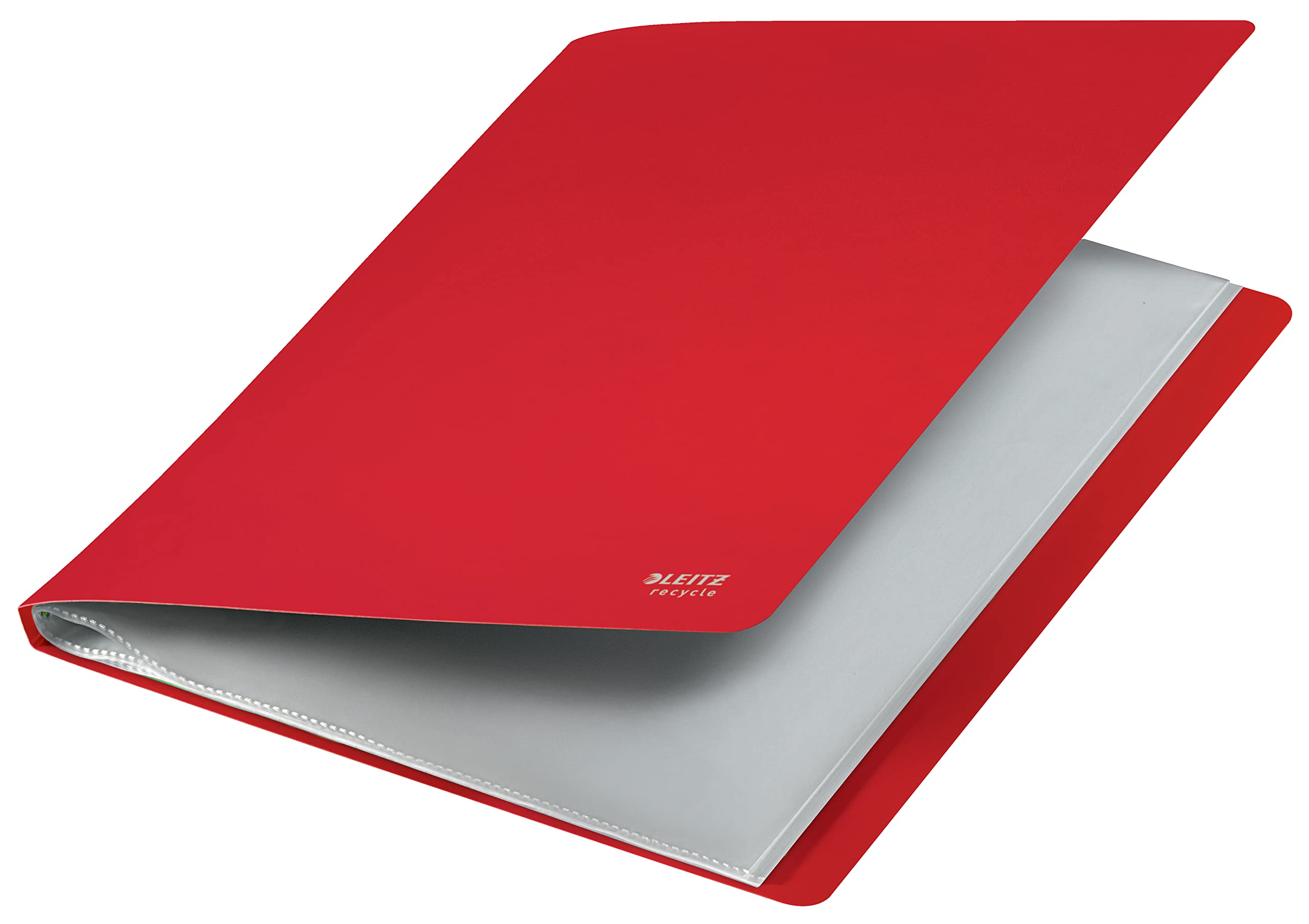 Leitz Libro Espositore con 40 Buste Trasparenti per Fogli A4 in PP Riciclato al 90% e Riciclabile al 100%, Gamma Recycle, 231 mm x 13 mm x 310 mm - Rosso