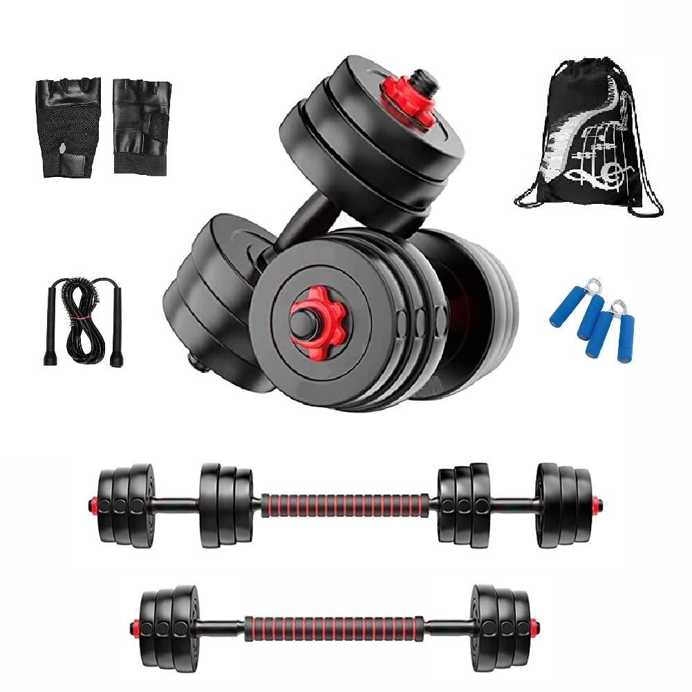 Bodyfit 3 in 1 Convertible Dumbbells Set Home Gym Set with Weight Plates + 1 Extension Barbell Rod, 2x14inch Adjustable D. Rods, Home Exercise Set, Accessories. (40Kg Weight Plates) (B0BC4D2GR2) Amazon Price History, Amazon Price Tracker