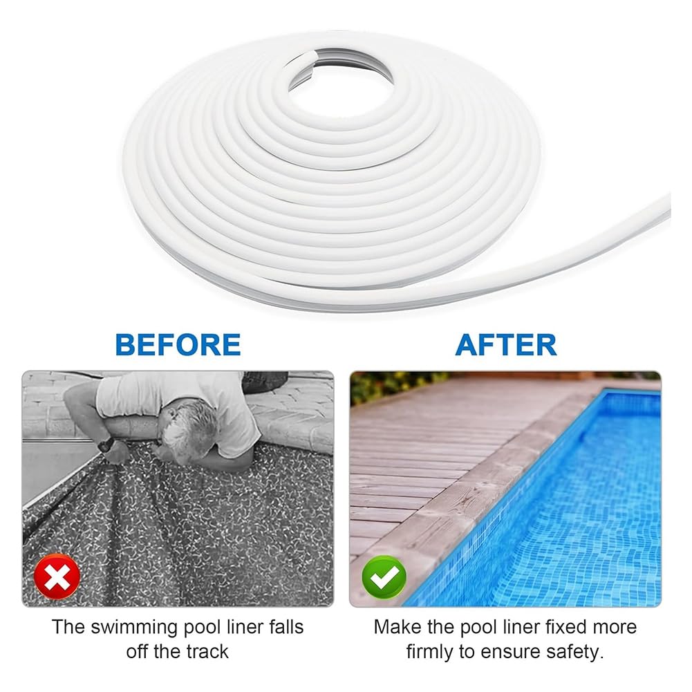 36,6 M Liner Lock Piscina empotrable, cuña de perlas, rodillo de bloqueo de pavimento, juego de parches para piscinas elevadas