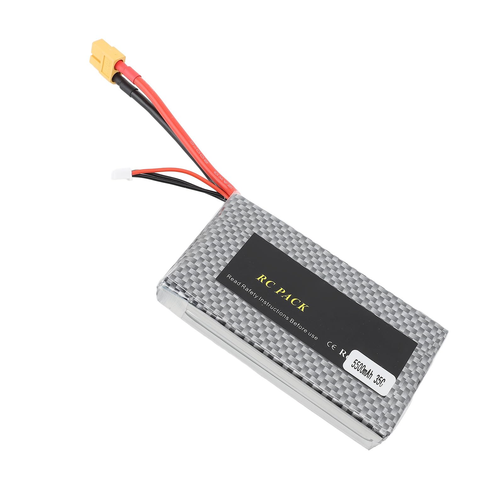 Socobeta Batería de Litio para Coche RC, 7,4 V, Alta Capacidad, 5500 MAh, Batería Recargable Duradera para Vehículos RC a Escala 1/10 y 1/18