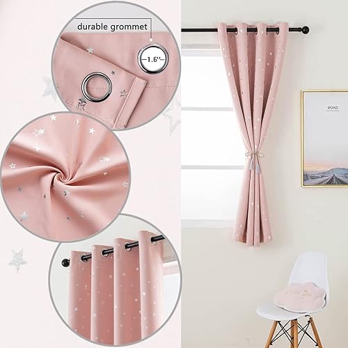 Vista 57 de Mangata Casa - Cortinas opacas para dormitorio, 2 paneles, cortinas térmicas para ventana, para sala de estar, cortinas que oscurecen. Azul marino