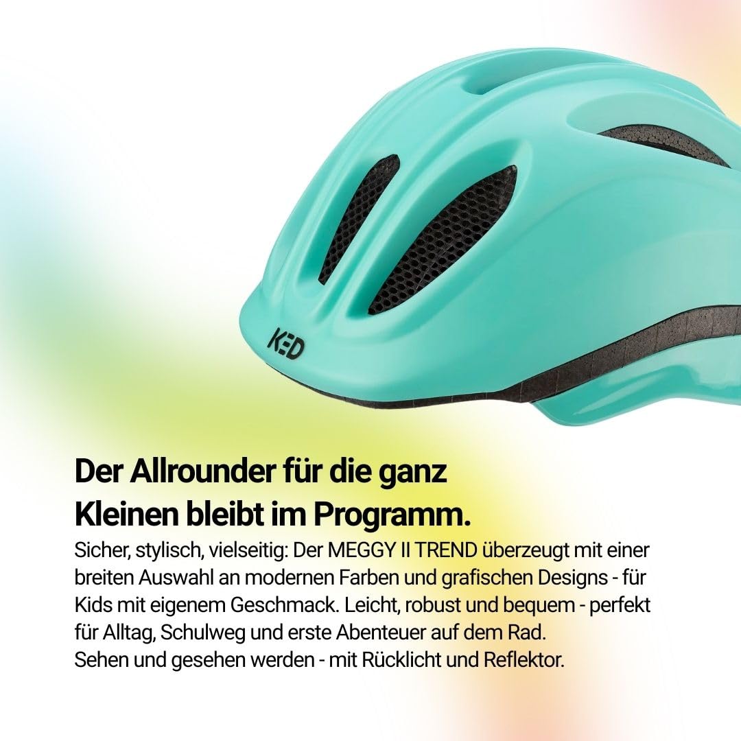 KED Casco de Bicicleta Meggy II Trend para niños, Fabricado en Alemania, luz Trasera LED, tecnología MaxShell y Ajuste preciso del tamaño