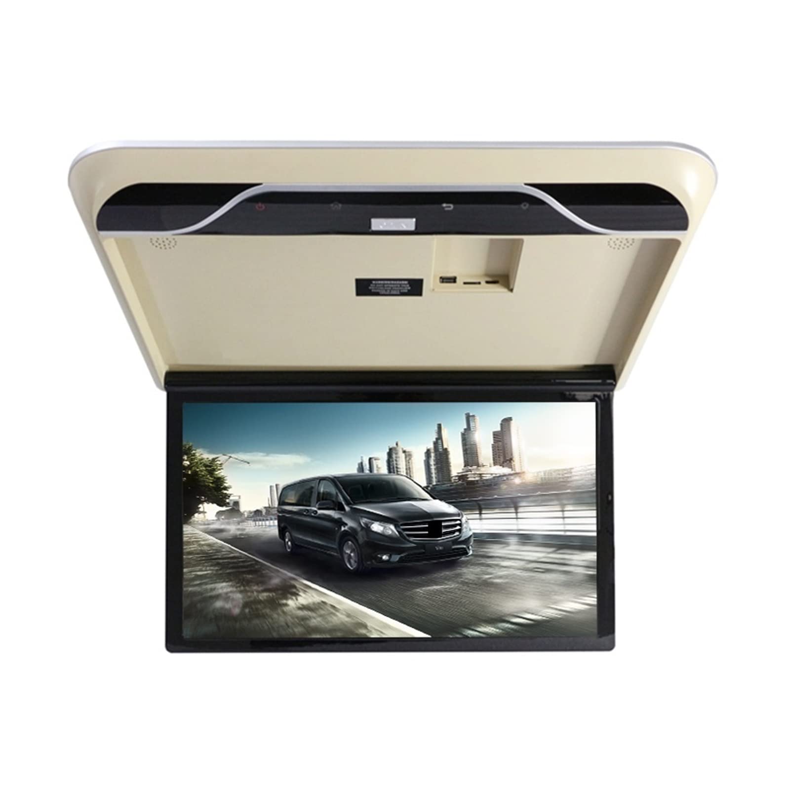 Uaktualnij Monitor zagłówka telewizora samochodowego 19 Cal Monitor samochodowy HD ekran LCD samochodowy odtwarzacz wideo 1080P samochodowy sufitowy wyświetlacz do montażu na dachu przenośny multimedi