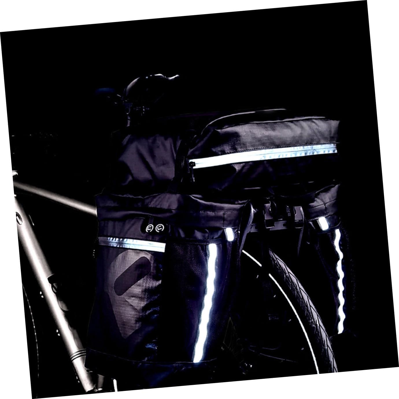Milisten Waterproof Bicycle Rear Rack Bag 3-in-1 Carry Bag for Mountain Bikes Reflective Storage Detachable Shoulder Strap Suitable for Long-Distance Cycling