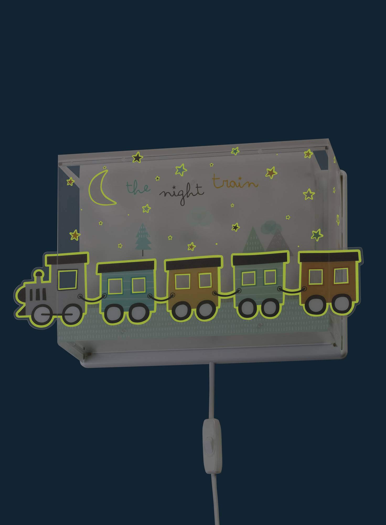Dalber - Lampada da parete E-27, Il treno notturno, Multicolore, 38.5 x 13 x 22.5