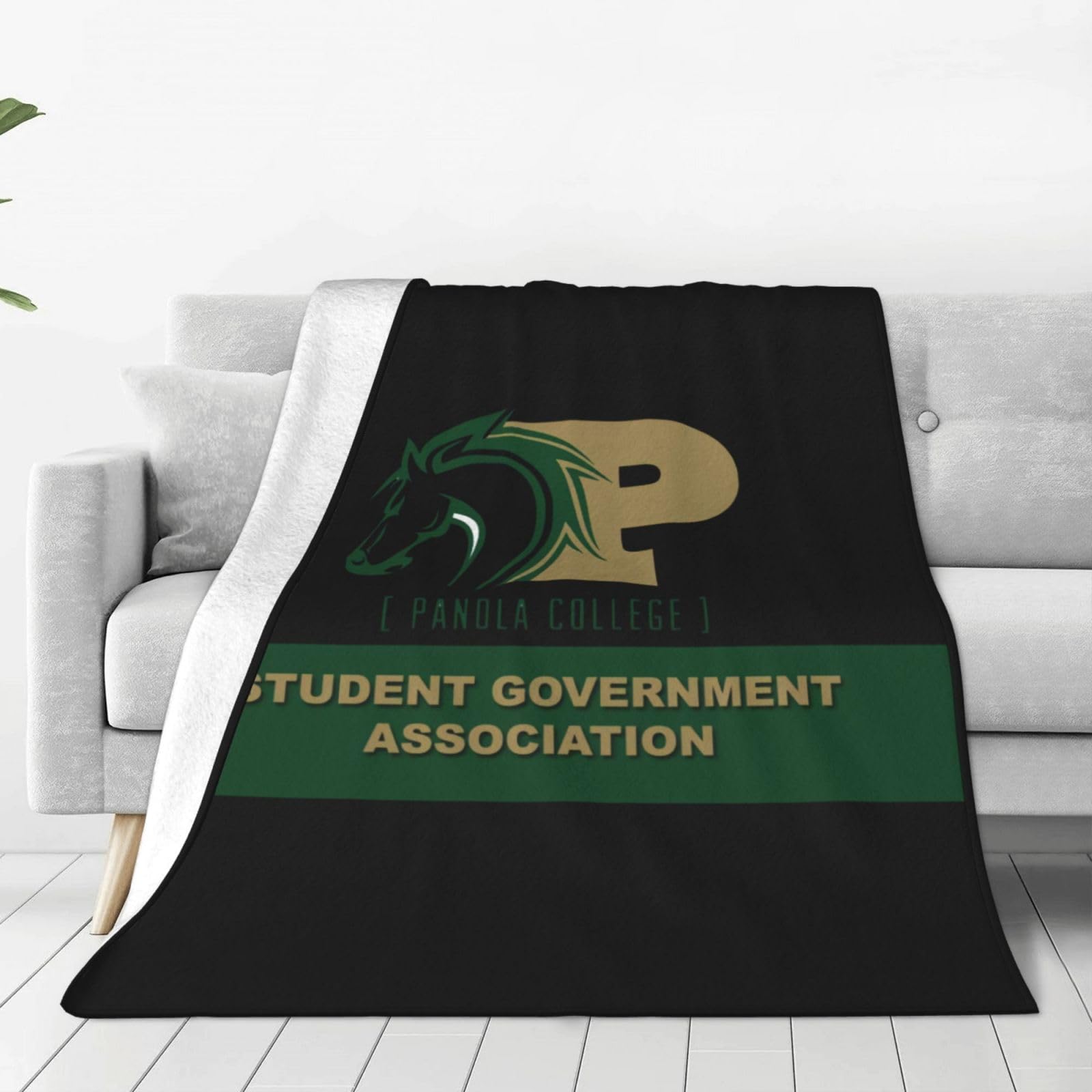 XRPUONG Panola College Logo Fleece Blanket, Very Soft Microfiber Flannel Blanket for Couch Warm and Cozy for All Seasons